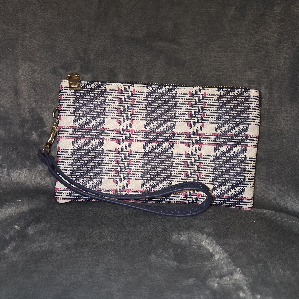 Stylish Plaid Wristlet Clutch